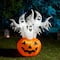 Glitzhome® 6ft. Lighted 3 Ghosts In Jack-O'-Lantern Pumpkin with Scream Inflatable Décor